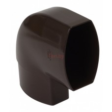 Колено (отвод) водосточной трубы Nicoll LG28 90 град., D-80, Коричневый (по плоскости стены)